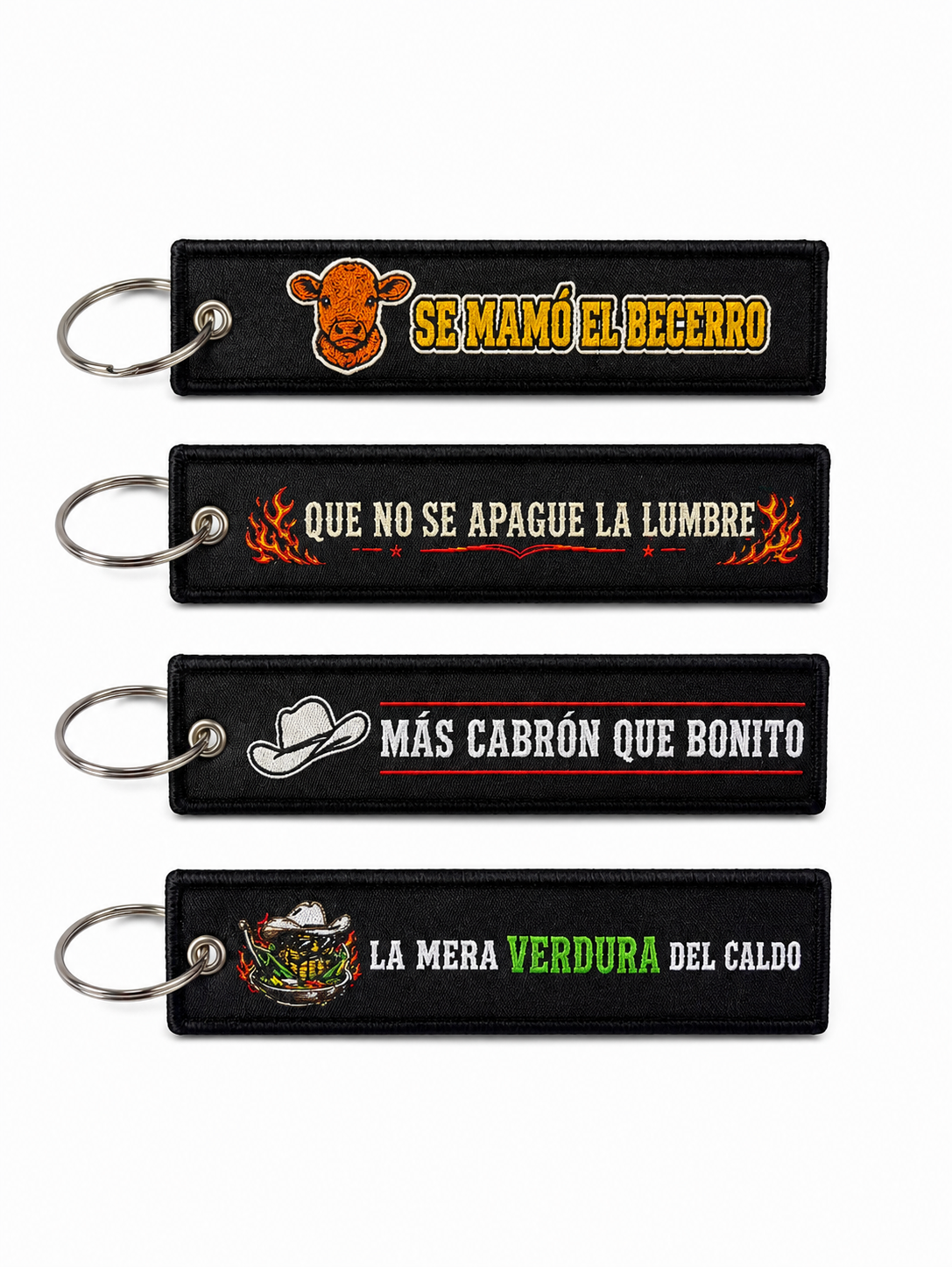 Norteño Embroidered Keychain Tag – Ranch Style Key Ring