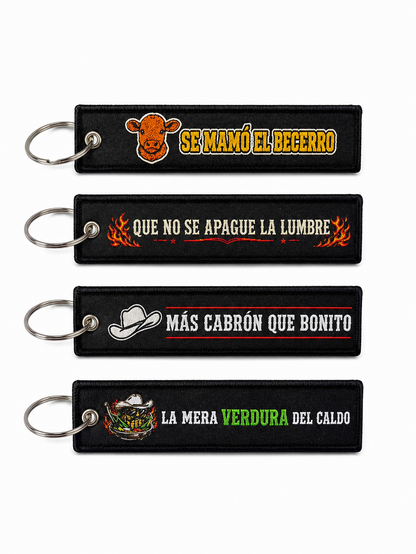 Norteño Embroidered Keychain Tag – Ranch Style Key Ring