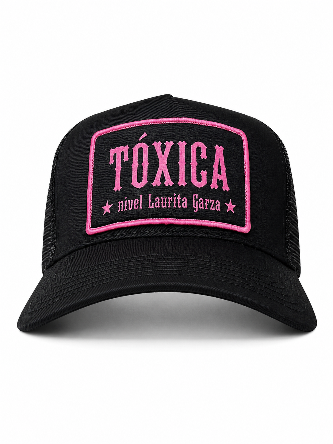 Tóxica Nivel Laurita Garza Patch Trucker Hat – Pink & Black