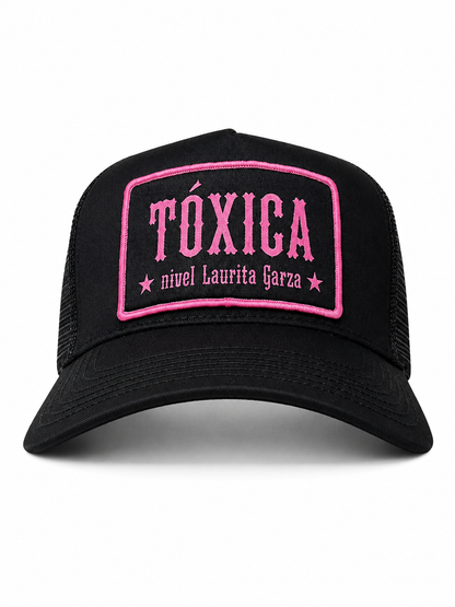 Tóxica Nivel Laurita Garza Patch Trucker Hat – Pink & Black