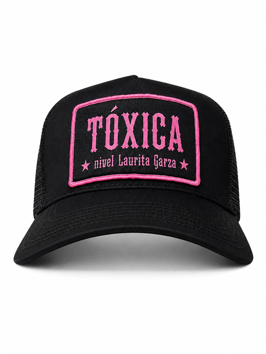 Tóxica Nivel Laurita Garza Patch Trucker Hat – Pink & Black